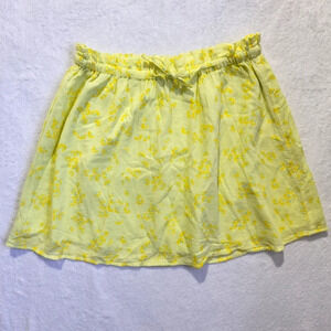 Abound Yellow Skirt Floral Summer Lined Lightweight Flirty Tie Waist Size S